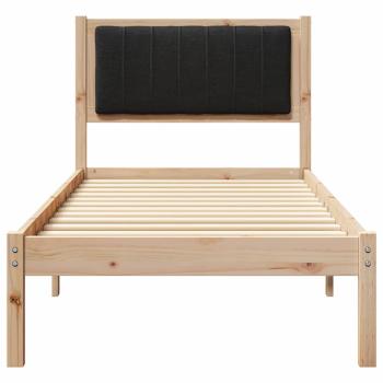Bettgestell mit gepolstertem Kopfteil Schwarz 75 x 190 cm