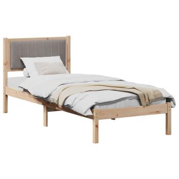 Bettgestell mit gepolstertem Kopfteil Taupe 75 x 190 cm