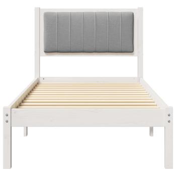 Bettgestell mit gepolstertem Kopfteil Hellgrau 75 x 190 cm