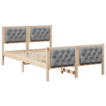 Bettrahmen Hellgrau 120 x 200 cm Massives Kiefernholz