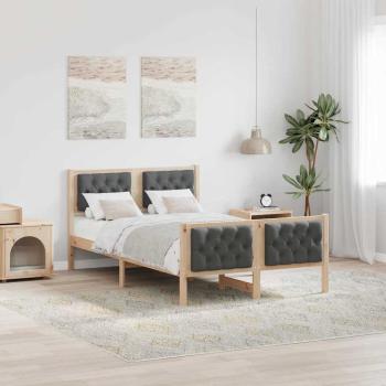 ARDEBO.de - Bettrahmen Dunkelgrau 120 x 200 cm Massives Kiefernholz