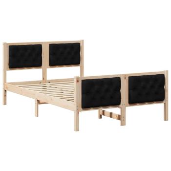 Bettrahmen Schwarz 120 x 200 cm Massives Kiefernholz