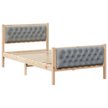 Bettrahmen Hellgrau 100 x 200 cm Massives Kiefernholz