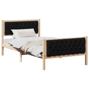 Bettrahmen Schwarz 100 x 200 cm Massives Kiefernholz