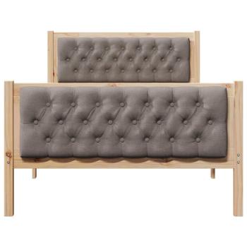 Bettrahmen mit Kopfteil Taupe 100 x 200 cm Massives Kiefernholz