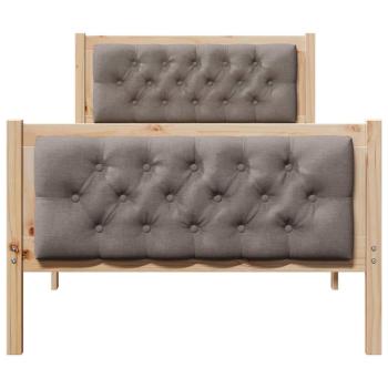 Bettrahmen mit Kopfteil Taupe 90 x 200 cm Massives Kiefernholz