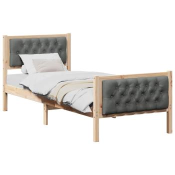 Bettrahmen Dunkelgrau 75 x 190 cm Massives Kiefernholz
