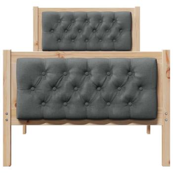 Bettrahmen Dunkelgrau 75 x 190 cm Massives Kiefernholz