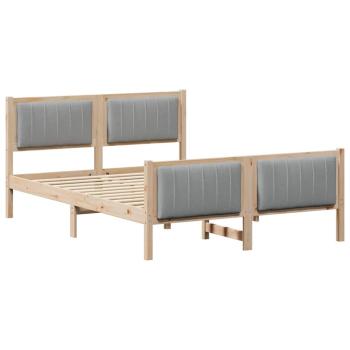 Bettgestell Braun und Hellgrau 135 x 190 cm Massivholz Kiefer
