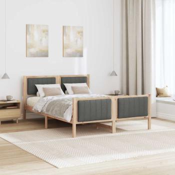 Bettgestell Braun und Dunkelgrau 135 x 190 cm Massivholz Kiefer