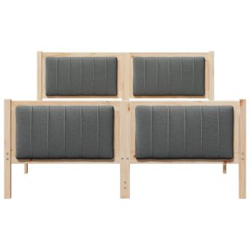 Bettgestell Braun und Dunkelgrau 135 x 190 cm Massivholz Kiefer