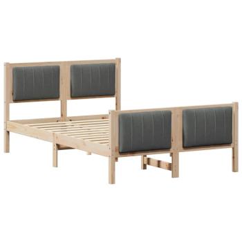 Bettgestell Braun und Dunkelgrau 120 x 190 cm Massivholz Kiefer