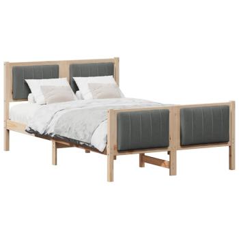 Bettgestell Braun und Dunkelgrau 120 x 190 cm Massivholz Kiefer