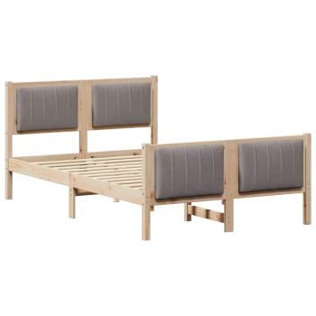 Bettgestell Braun und Taupe 120 x 190 cm Massivholz Kiefer