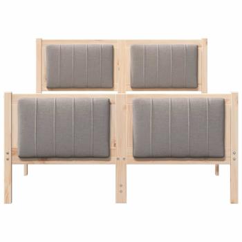Bettgestell Braun und Taupe 120 x 190 cm Massivholz Kiefer