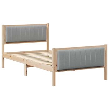 Bettgestell Braun und Hellgrau 100 x 200 cm Massivholz Kiefer