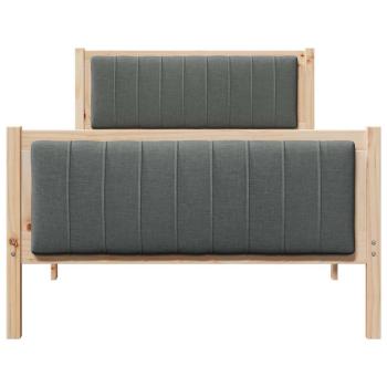 Bettgestell Braun und Dunkelgrau 100 x 200 cm Massivholz Kiefer