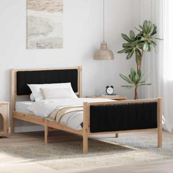 ARDEBO.de - Bettgestell Braun und Schwarz 100 x 200 cm Massivholz Kiefer