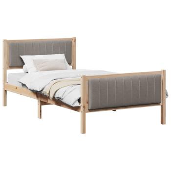 Bettgestell Braun und Taupe 100 x 200 cm Massivholz Kiefer