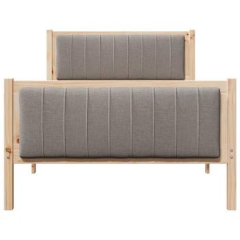 Bettgestell Braun und Taupe 100 x 200 cm Massivholz Kiefer