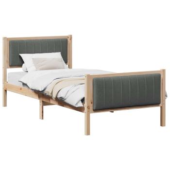 Bettgestell Braun und Dunkelgrau 90 x 200 cm Massivholz Kiefer