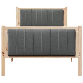 Bettgestell Braun und Dunkelgrau 90 x 200 cm Massivholz Kiefer