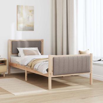 Bettgestell Braun und Taupe 90 x 200 cm Massivholz Kiefer
