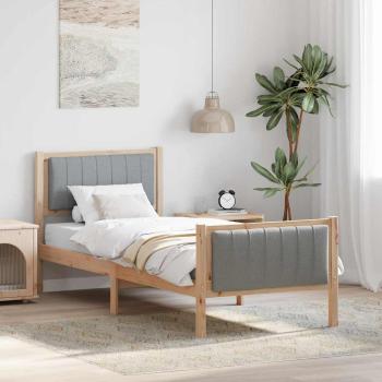 ARDEBO.de - Bettgestell Braun und Hellgrau 80 x 200 cm Massivholz Kiefer