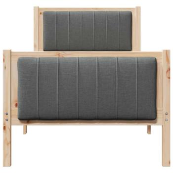 Bettgestell Braun und Dunkelgrau 80 x 200 cm Massivholz Kiefer