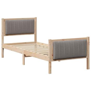 Bettgestell Braun und Taupe 80 x 200 cm Massivholz Kiefer