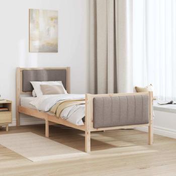 Bettgestell Braun und Taupe 80 x 200 cm Massivholz Kiefer