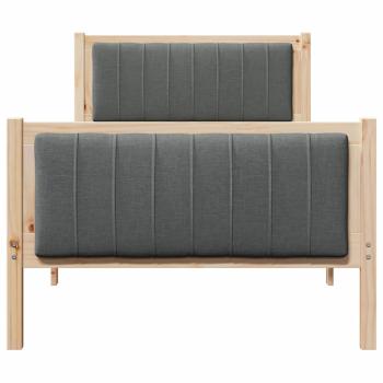 Bettgestell Braun und Dunkelgrau 90 x 190 cm Massivholz Kiefer