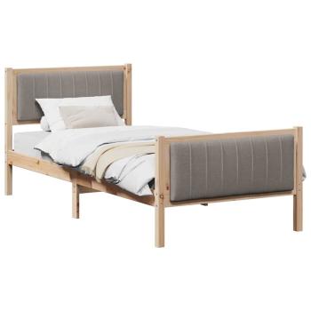 Bettgestell Braun und Taupe 90 x 190 cm Massivholz Kiefer