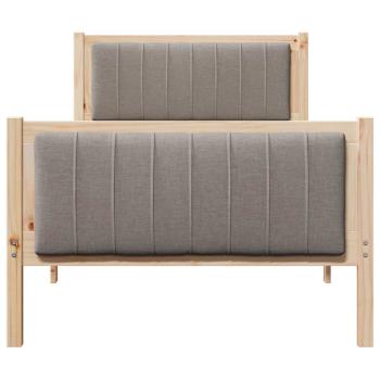 Bettgestell Braun und Taupe 90 x 190 cm Massivholz Kiefer