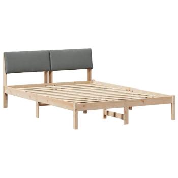 Bettgestell Braun und Dunkelgrau 140 x 200 cm Massivholz Kiefer