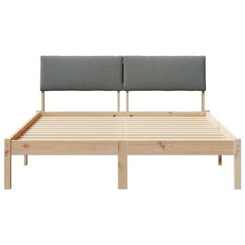 Bettgestell Braun und Dunkelgrau 140 x 190 cm Massivholz Kiefer