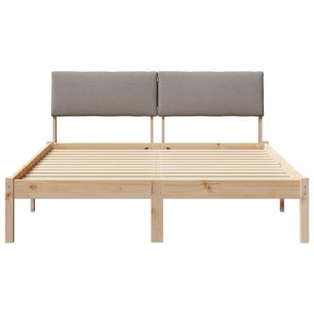 Bettgestell Braun und Taupe 140 x 190 cm Massivholz Kiefer