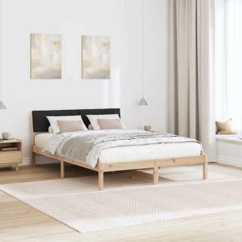 Bettgestell Braun und Schwarz 135 x 190 cm Massivholz Kiefer