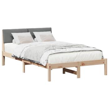 Bettgestell Braun und Dunkelgrau 120 x 190 cm Massivholz Kiefer