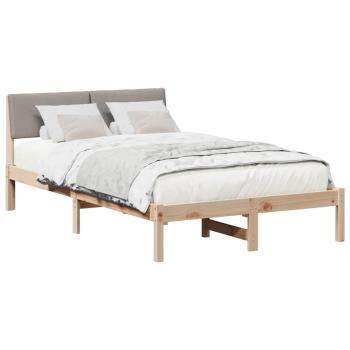 Bettgestell Braun und Taupe 120 x 190 cm Massivholz Kiefer