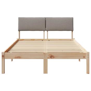 Bettgestell Braun und Taupe 120 x 190 cm Massivholz Kiefer