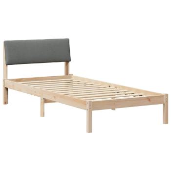 Bettgestell Braun und Dunkelgrau 100 x 200 cm Massivholz Kiefer