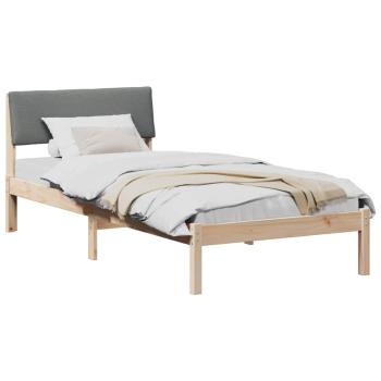 Bettgestell Braun und Dunkelgrau 100 x 200 cm Massivholz Kiefer