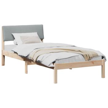 Bettgestell Braun und hellgrau 90 x 200 cm Massivholz Kiefer