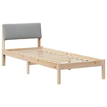 Bettgestell Braun und hellgrau 80 x 200 cm Massivholz Kiefer