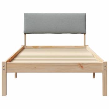 Bettgestell Braun und hellgrau 90 x 190 cm Massivholz Kiefer