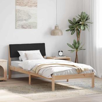 ARDEBO.de - Bettgestell Braun und Schwarz 90 x 190 cm Massivholz Kiefer