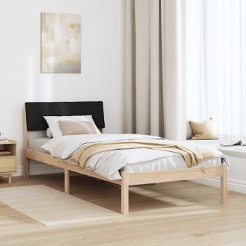 Bettgestell Braun und Schwarz 90 x 190 cm Massivholz Kiefer