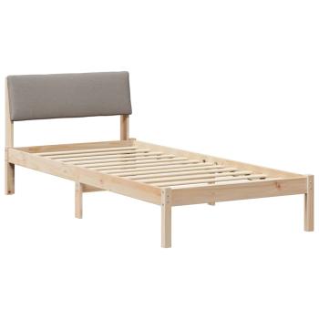 Bettgestell Braun und Taupe 90 x 190 cm Massivholz Kiefer