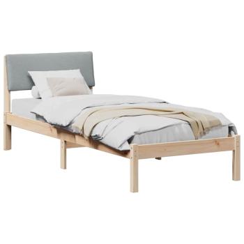 Bettgestell Braun und hellgrau 75 x 190 cm Massivholz Kiefer